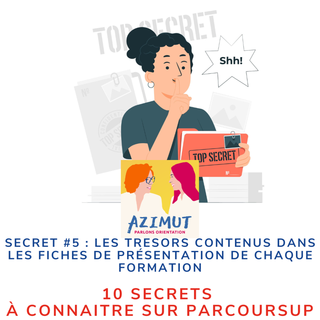 SECRET #5 _ Les trésors contenus dans les fiches de présentation de chaque formation 10 secrets à connaitre sur parcoursuP