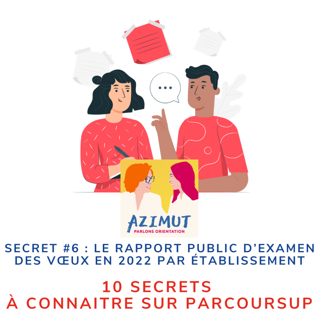 SECRET #6 _ le rapport public d’examen des vœux En 2022 PAR établissement 10 secrets à connaitre sur parcoursuP